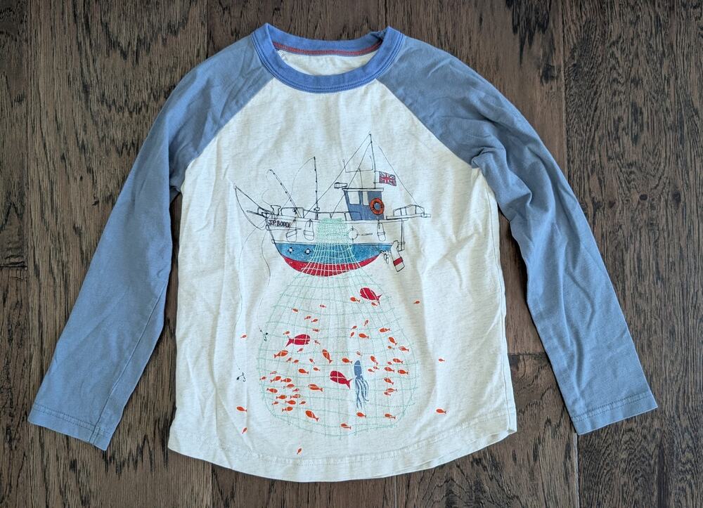 Mini Boden Fishing Boat Long Sleeve Shirt